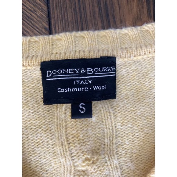 Dooney & Bourke Small Italy cashmere wool sweater yellow chamois - Picture 2 of 6